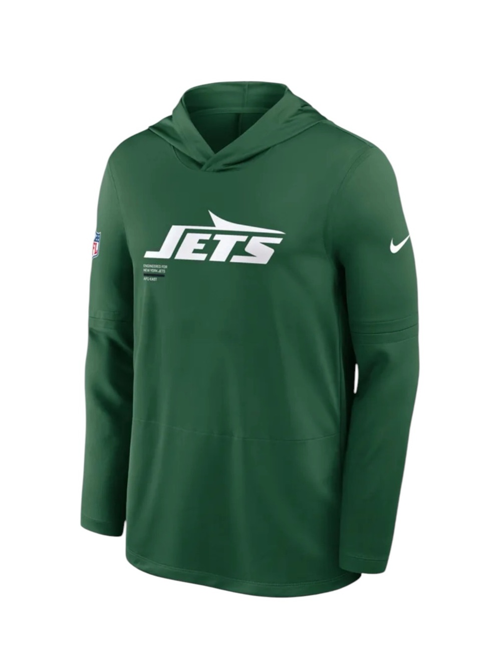 NEW Nike New York Jets Sideline Pure Fury Performance Long Sleeve Hooded Small